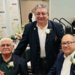VFW Post 1013 Guy Gabaldon members Fidencio Gonzalez, Rick Sanchez, Aurelio Minchaca with East Los Angeles College President, Monte Perez at ELAC Scholarship dinner presentation on Friday May 30, 2025. Post 1013 awarded 5 $1,000 scholarships to deserving ELAC Veteran students. Perez is a Garfield Alumnus from Class of 1965.